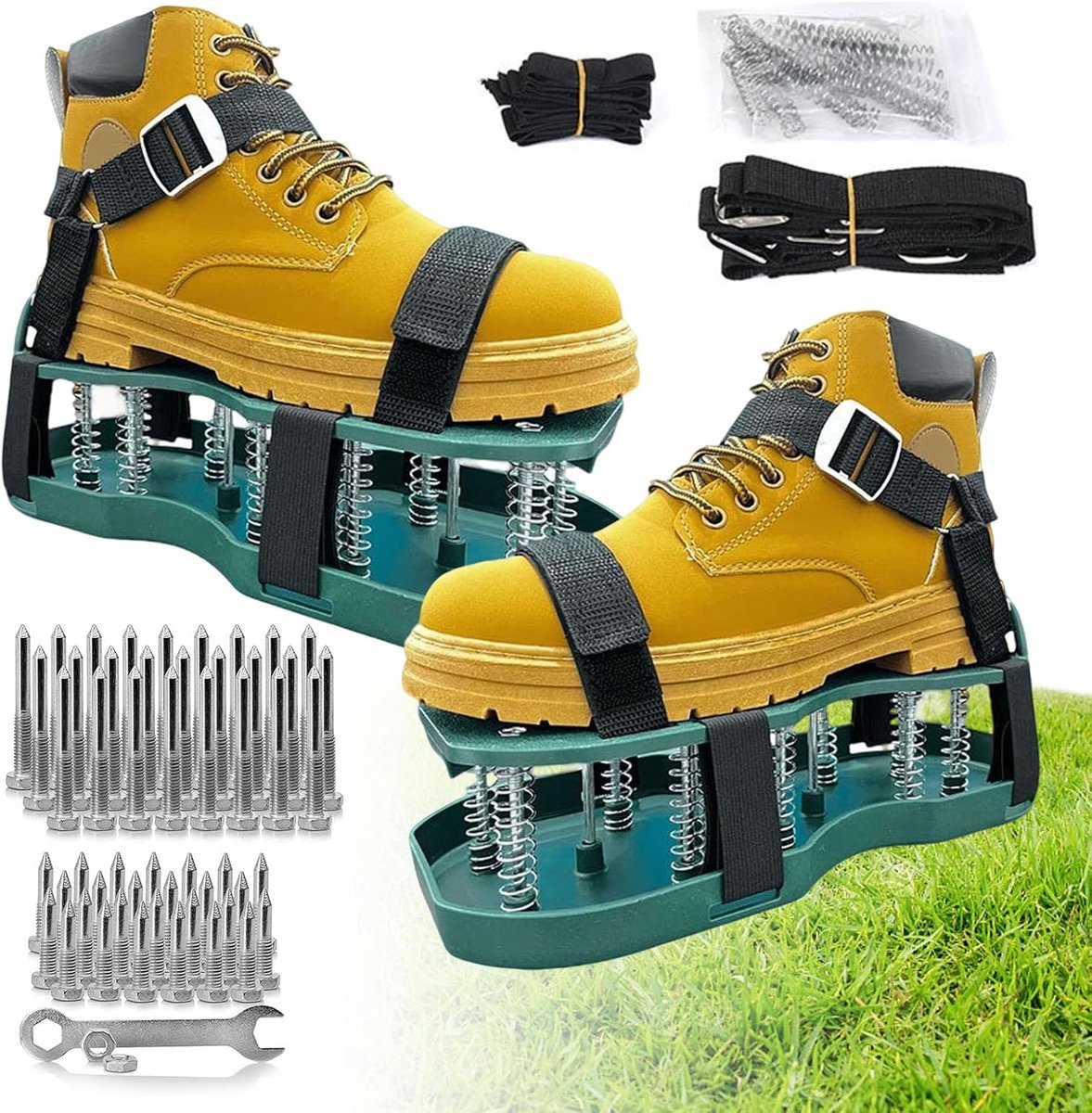 Lawn Fan - Voorgeassembleerde Grashoofd - Tuinschoenen met Bevestiging - Ideaal voor Gazonventilatie - ShopVlot