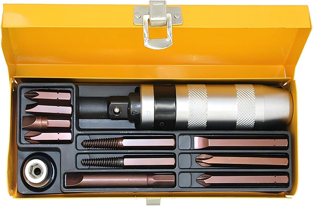 Schroevendraaierset 12-delig - Hand-impact schroevendraaierset - Verstelbaar - Ideaal voor roestige schroeven - ShopVlot