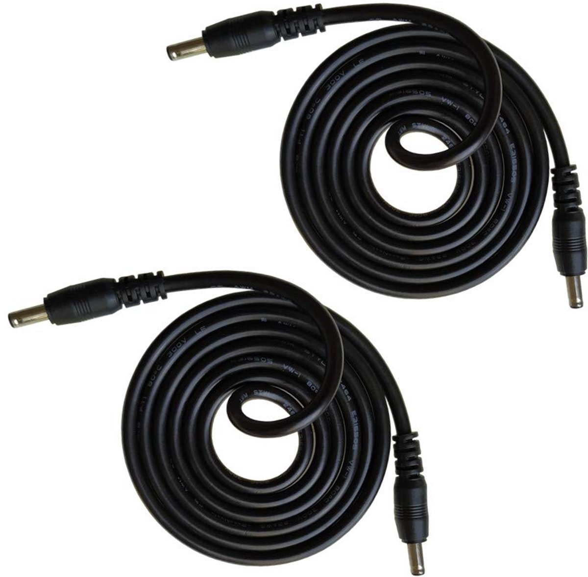 DC verlengkabel 1.35mm x 3.5mm - 2 stuks - zwart - ideaal voor CCTV en LED strips - ShopVlot