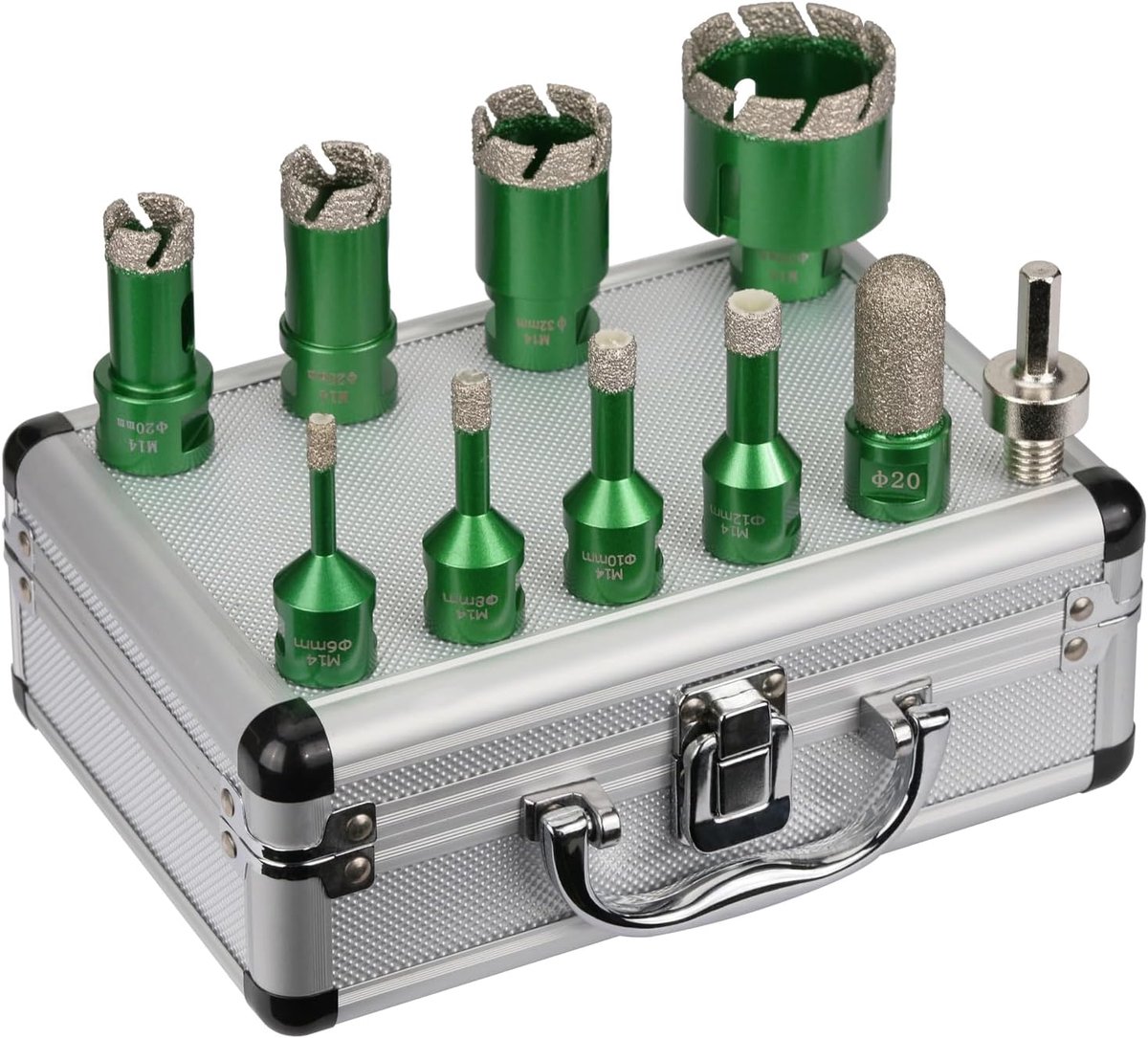 Diamant boor set 10-delig - M14 aansluiting - voor tegels, marmer en beton - efficiënt boren - ShopVlot