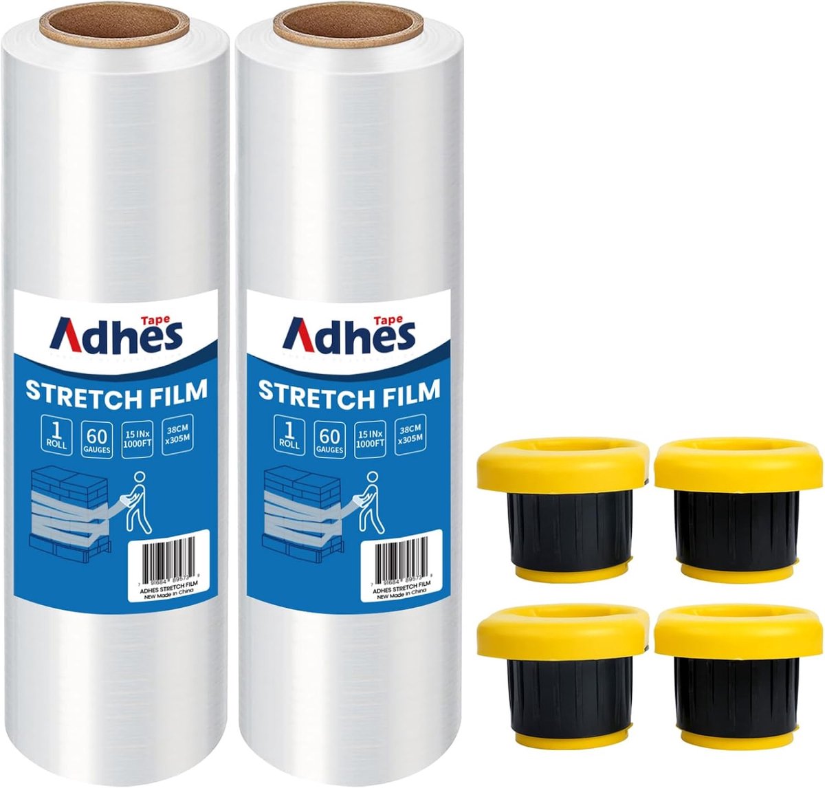 Stretchfolie 60 Gauge - 15" x 1000ft - 2 Rollen - Ideaal voor verpakking - ShopVlot