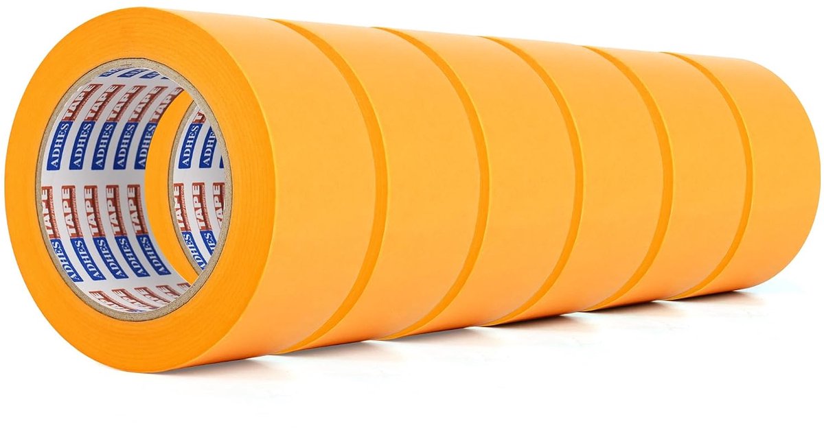 Verfafplakband 50 mm x 50 m - 6 rollen - UV-bestendig - ideaal voor schilderwerk - ShopVlot