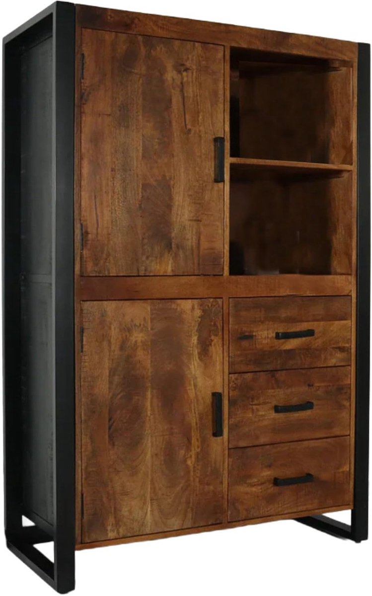Industriekast 150x100cm - Mango Hout - Duurzaam - Gemakkelijke montage - ShopVlot