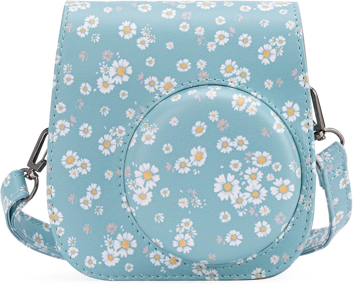 Camera hoesje voor Fujifilm Instax Mini 12/11/9/8/8+ - PU leer - met schouderriem - beschermt en biedt opbergruimte - ShopVlot