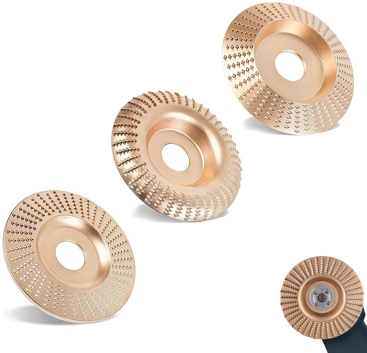 Houtsnijdisc 100 mm - 3-delige set - Carbon staal - Ideaal voor houtbewerking - ShopVlot