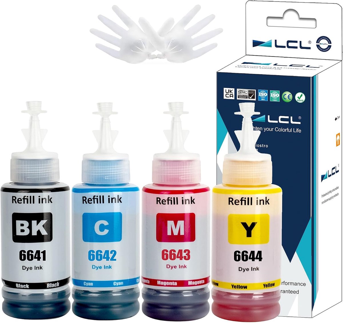 Inktfles voor printer - 4 kleuren - 70 ml per fles - Geschikt voor Epson ET-series - ShopVlot