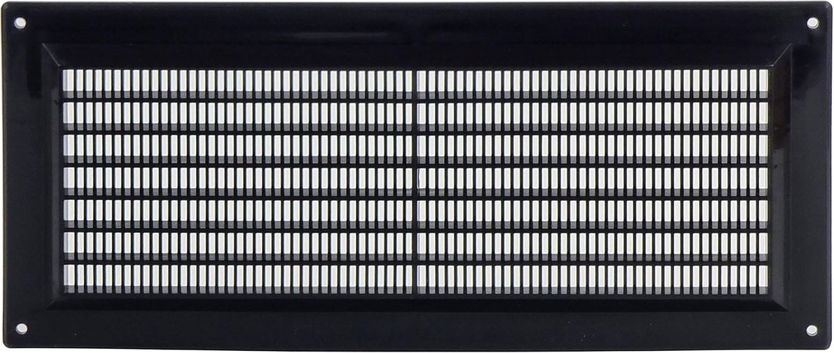 Ventilatierooster Zwart Kunststof 300x130 mm met Insectenbescherming
