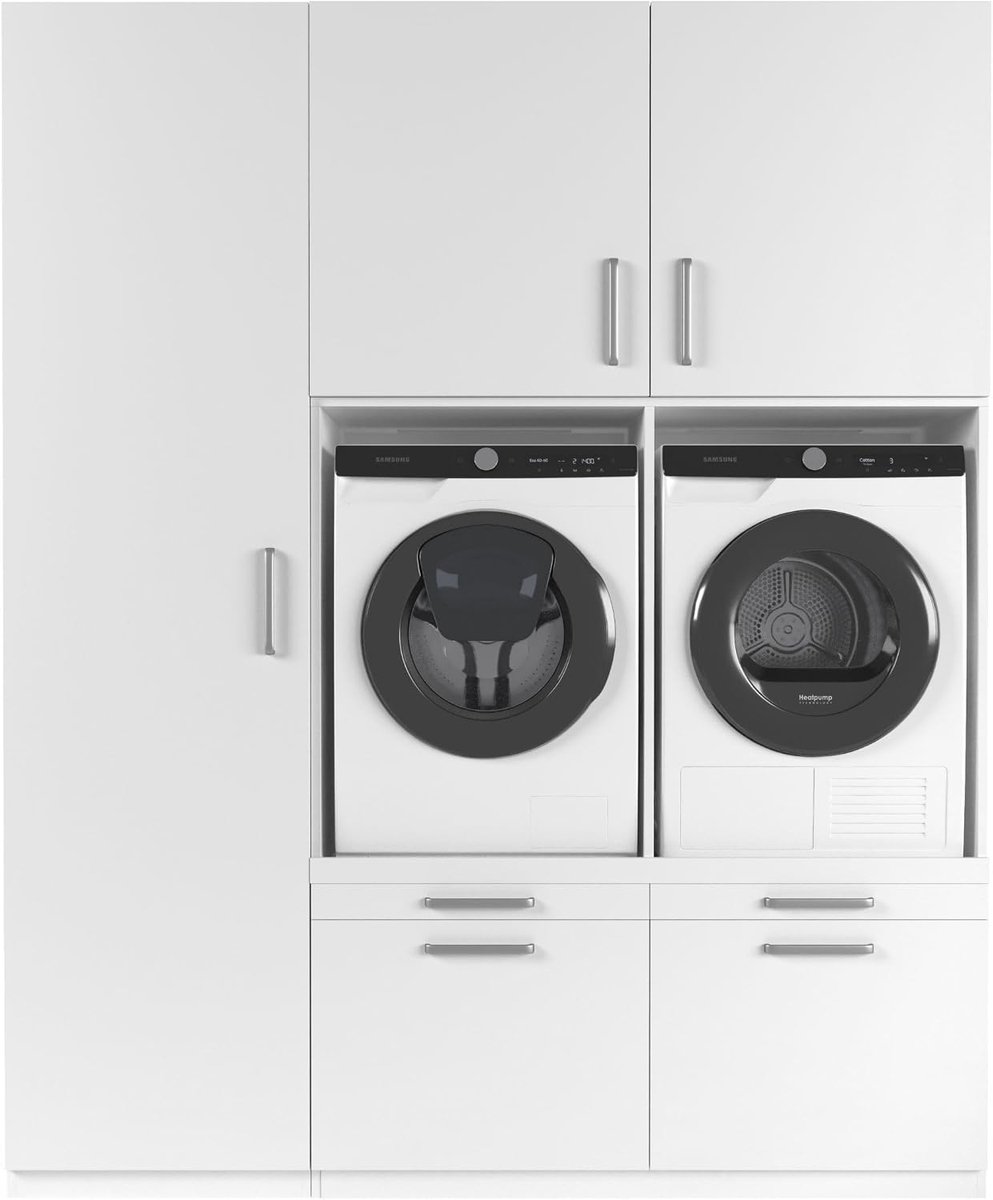 Wasmachine kast Tre Hoog - 700(D)*1952(B)*2350(H) mm - Plywood - Flexibel modulaire opstelling - ShopVlot
