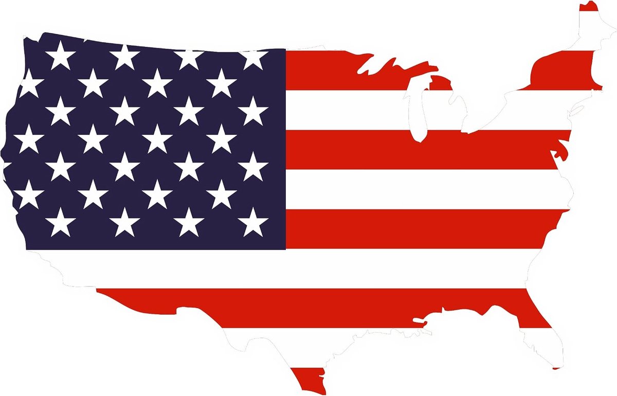 Stickerkaart USA 160 x 230 mm - Auto vlag sticker - Weerbestendig - Perfect voor binnen en buiten - ShopVlot