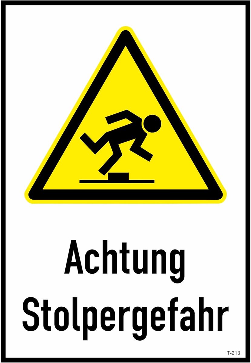 Waarschuwingsstickers valgevaar 23x16cm - Zelfklevend - Glanzende UV-print - Veiligheid binnen en buiten - ShopVlot
