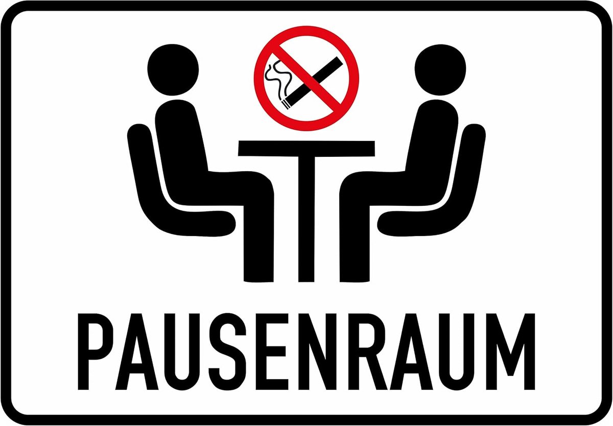 Rookverboden sticker 23 x 16 cm - zelfklevend - glossy UV-print - ideaal voor pauzeruimtes - ShopVlot