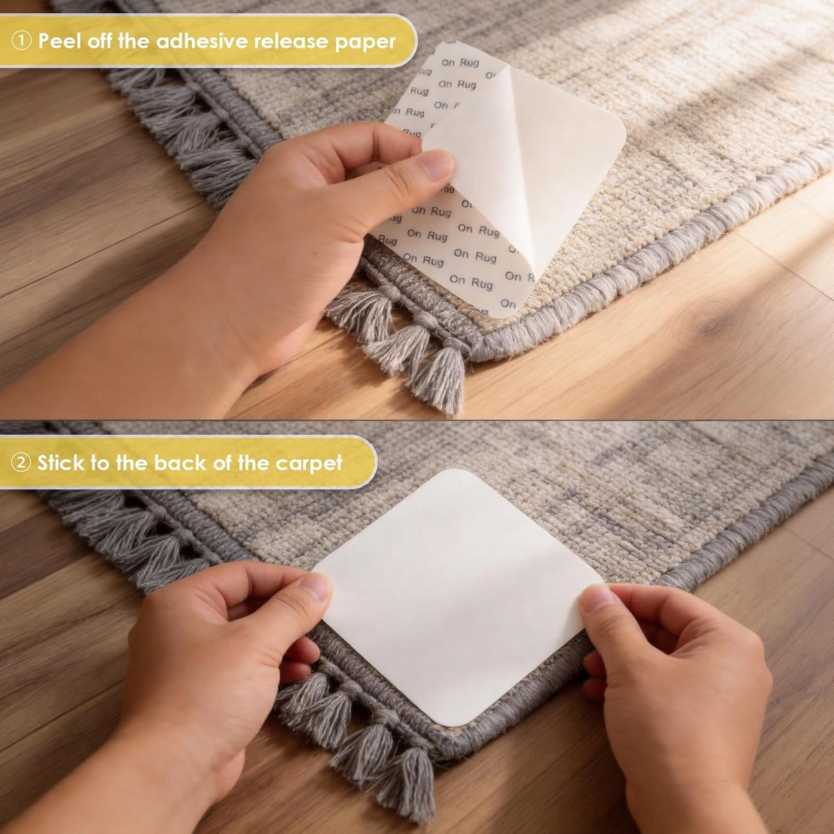 Antislip matten 8 stuks - wasbaar - herbruikbaar - voorkomt wegglijden van tapijten - ShopVlot