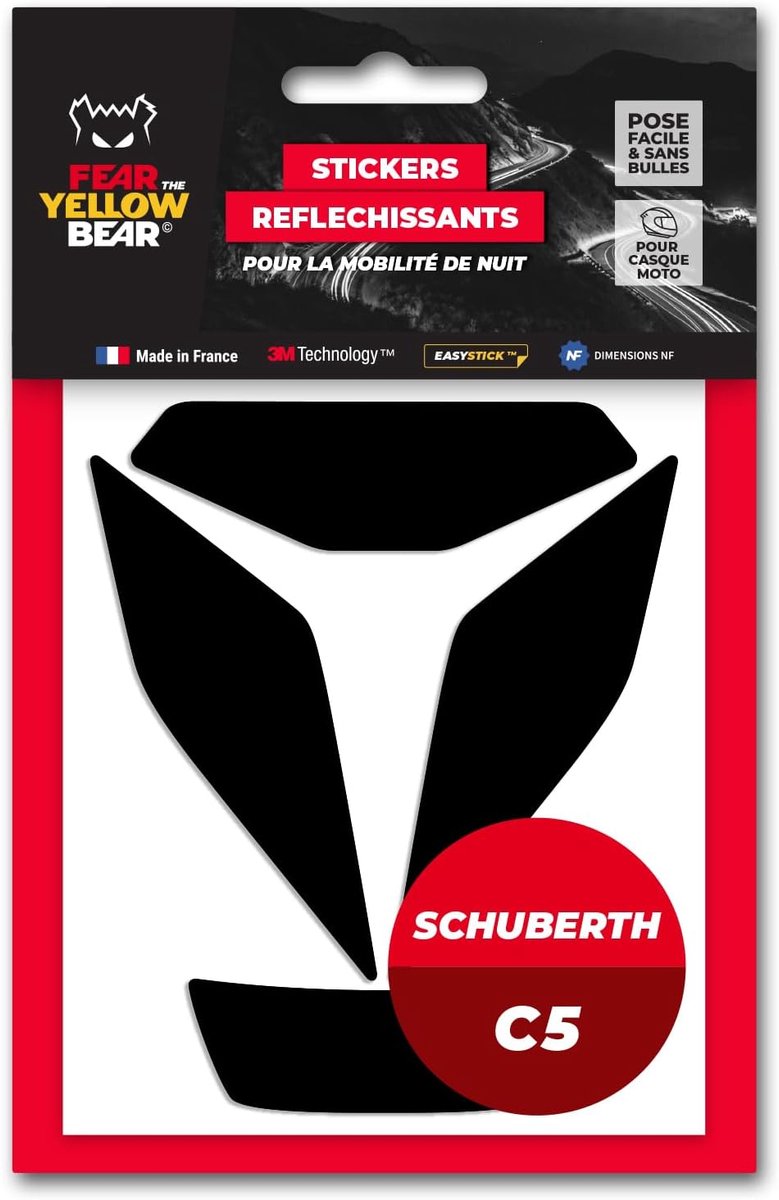 Reflecterende stickers motorhelm - set van 4 - 3M™ technologie - vervangbaar en voldoet aan Franse wetgeving - ShopVlot