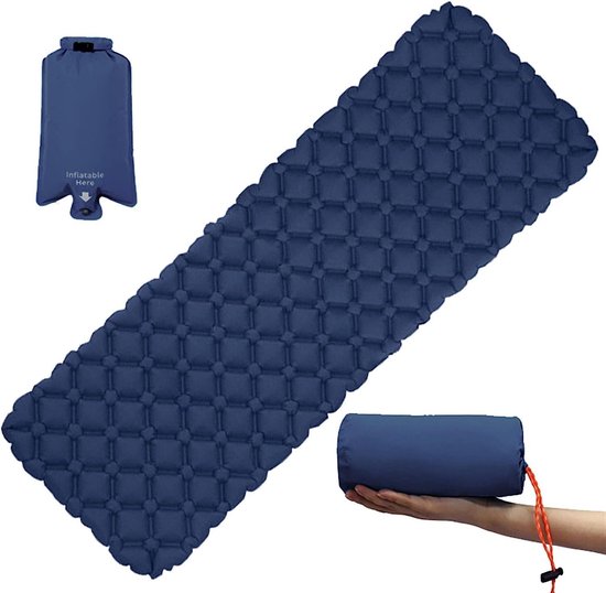 Opblaasbare Matras - Luchtkussen Slaapmat - Outdoor Kamperen - Vochtbestendig Waterdicht - Draagbaar Pad - Blauw — afbeelding 5