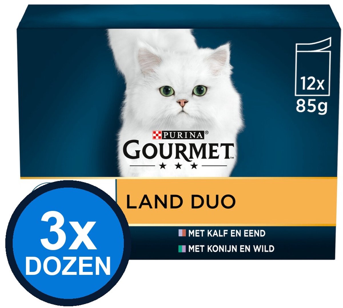 Gourmet Gourmet - Perle Land Duo in Saus - Kattenvoer Natvoer - doos 12x85g
