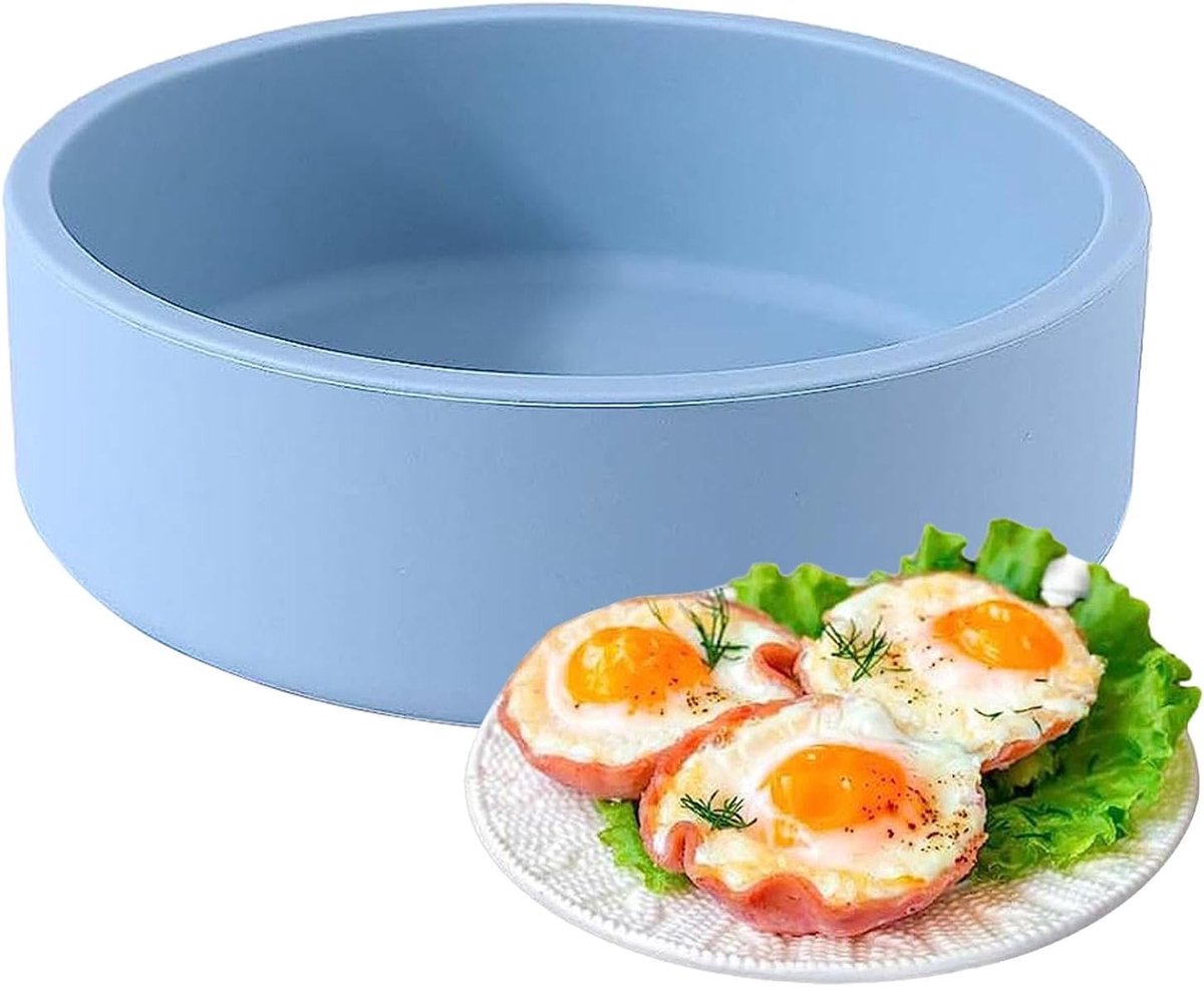 Siliconen Magnetron Koker Eierkoker Stomer Ontbijt Maken Hittebestendig Stapelbaar 6oz Kom Blauw