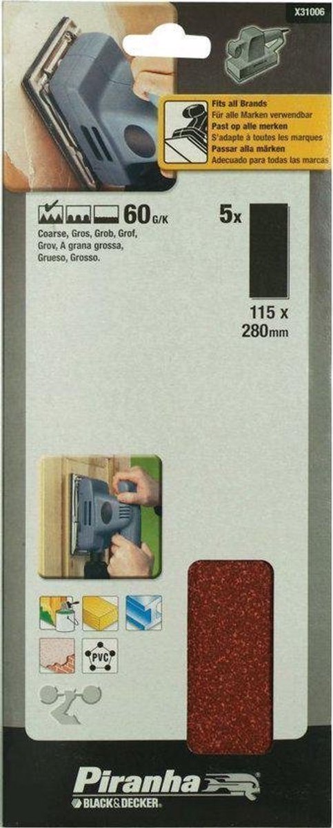 Piranha Schuurstroken 280 x 115 mm Super - Type C, 60K 5 stuks X31006