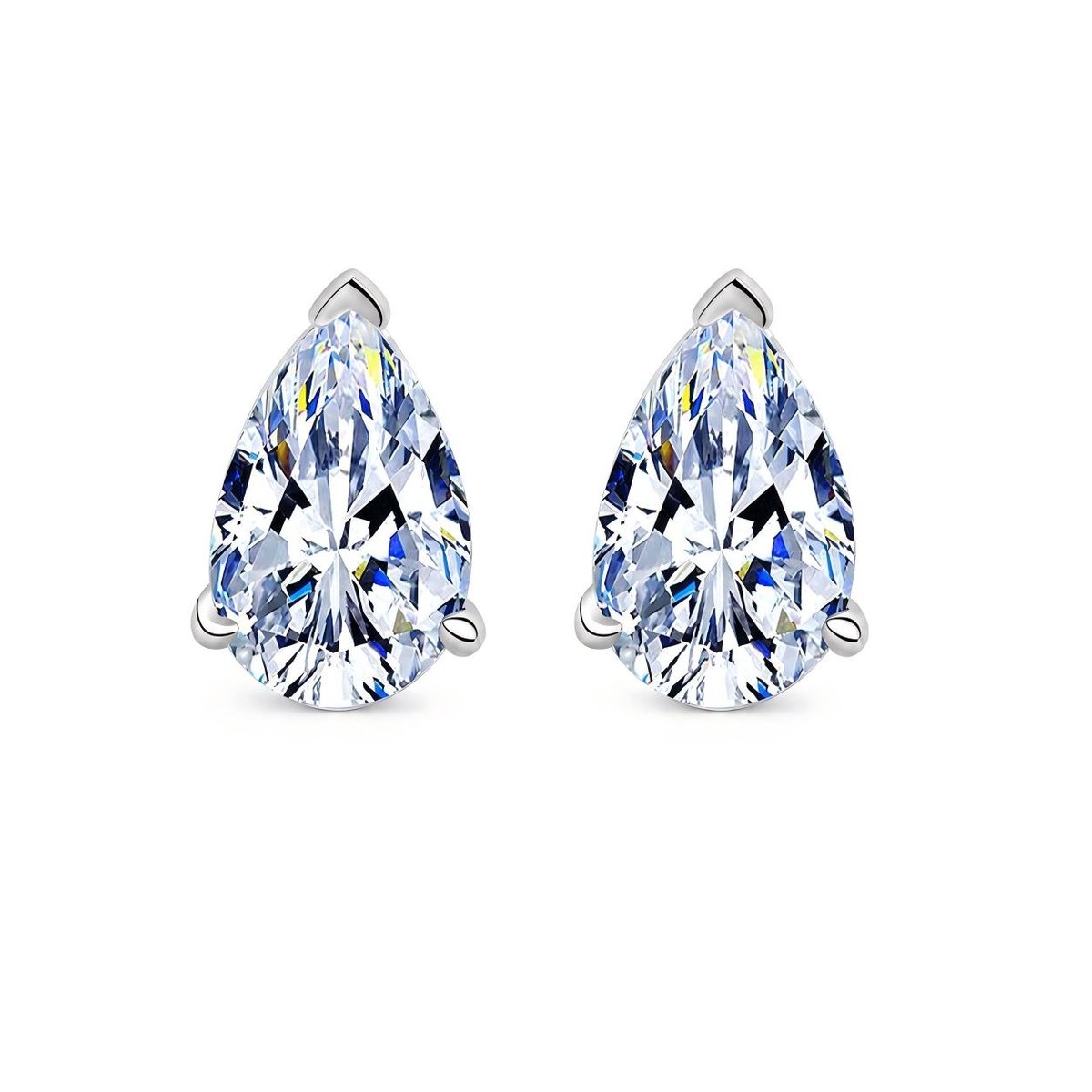 Gold Pulse - Oorstekers Dames – Druppelvormige Moissaniet Oorbellen – 0.5ct - 925 Zilver