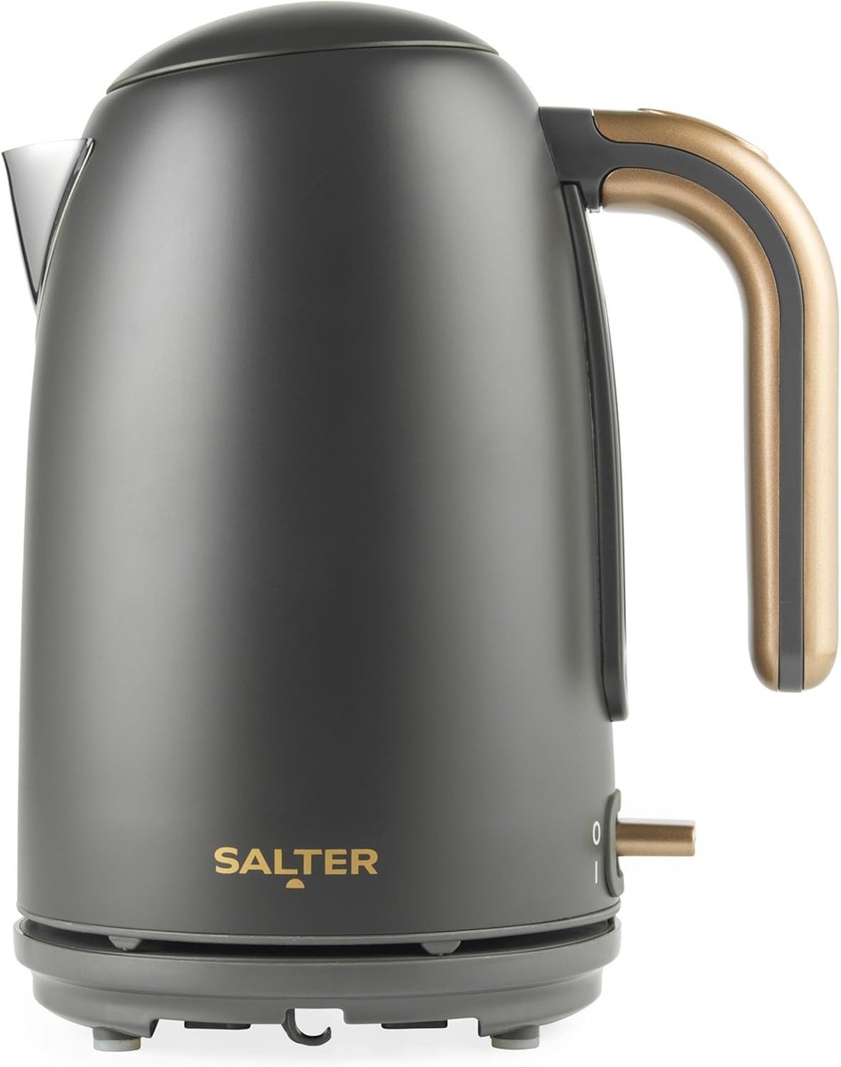 Waterkoker - Grijs/Goud - 1.7 Liter Capaciteit - Snelle Kooktechnologie - Voor Gezinnen