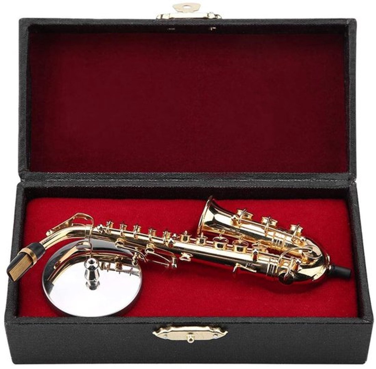 EGoods - Miniatuur saxofoon model met standaard en behuizing voor ornamenten