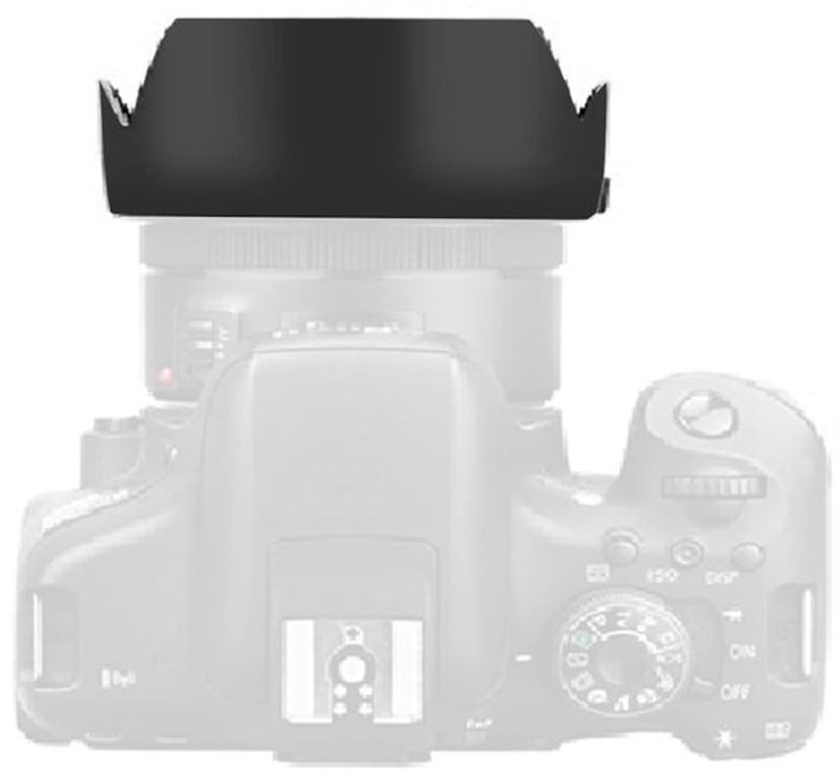 Sunshade voor camera lens - regenbestendig - zwart