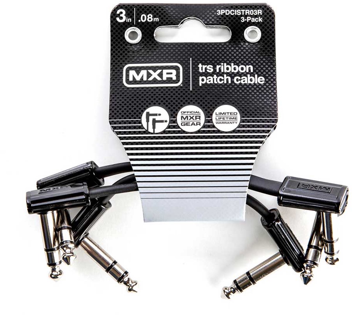 MXR 3PDCISTR03R Ribbon Patch Cable Stereo Patchkabel 8cm 3-Pack