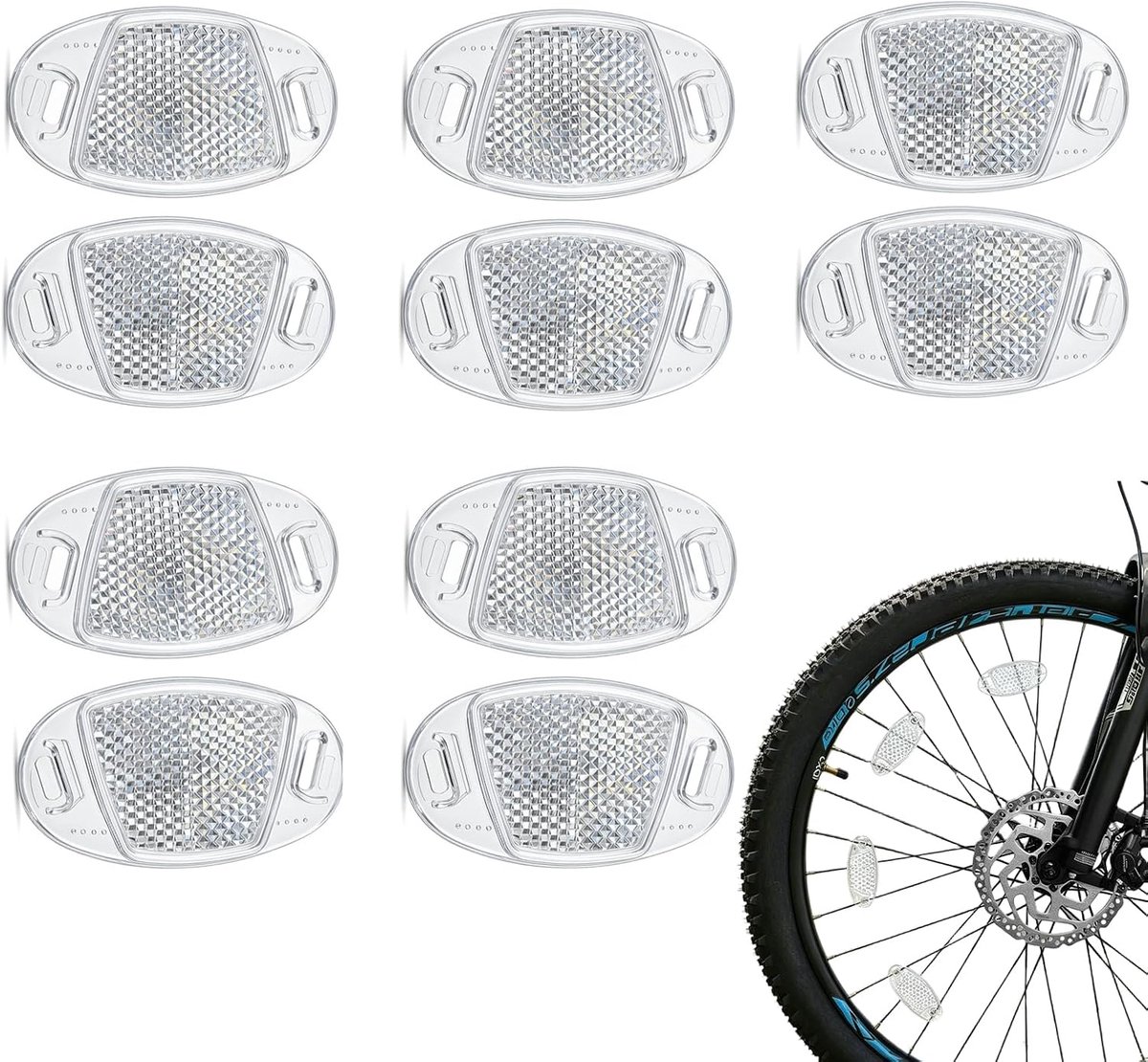 Fietsspaak Reflectoren - Spaakdecoratie Kattenogen - Veilig Fietsen - Hoge Zichtbaarheid - 10 stuks - Wit