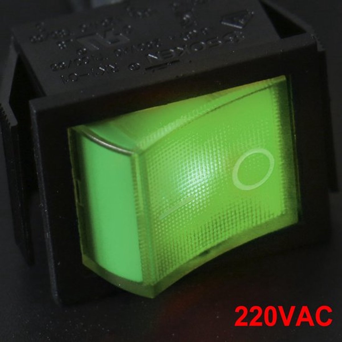 Allecto On-off Rocker Switch Toggle Switch 16 A 250 VAC Groen 2-pack Voor