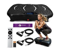 ORVONY® Trilplaat Pro - Trilplaat Fitness - Vibratieplaat - Powerplate met Bluetooth Speaker - Tot 120 kg - 5 Programma’s - Inclusief Weerstandsbanden & Afstandsbediening