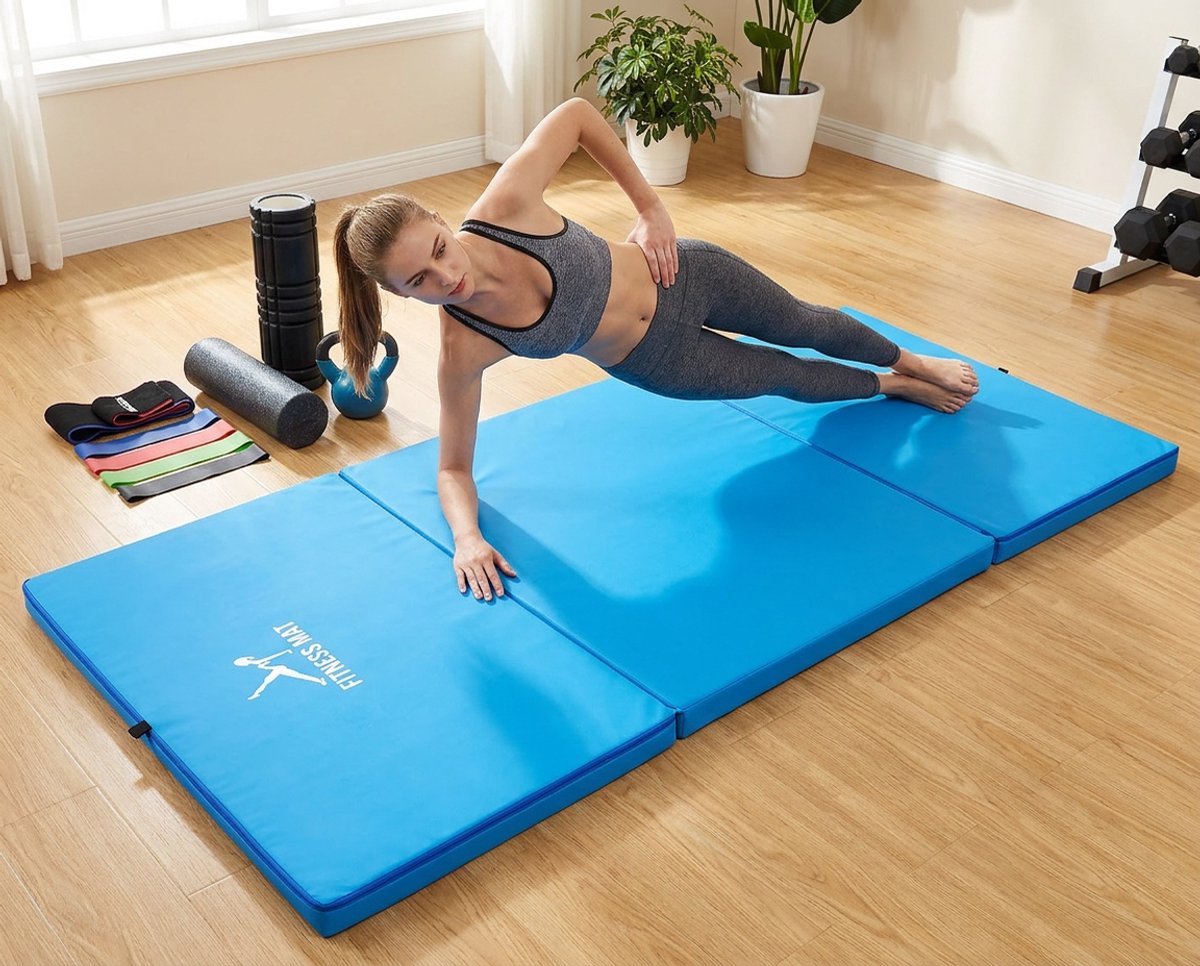 FITNESS 120 Trainingsmat – Extra Brede Oxford Fitnessmat – Waterafstotende Sportmat voor Thuis en Gym