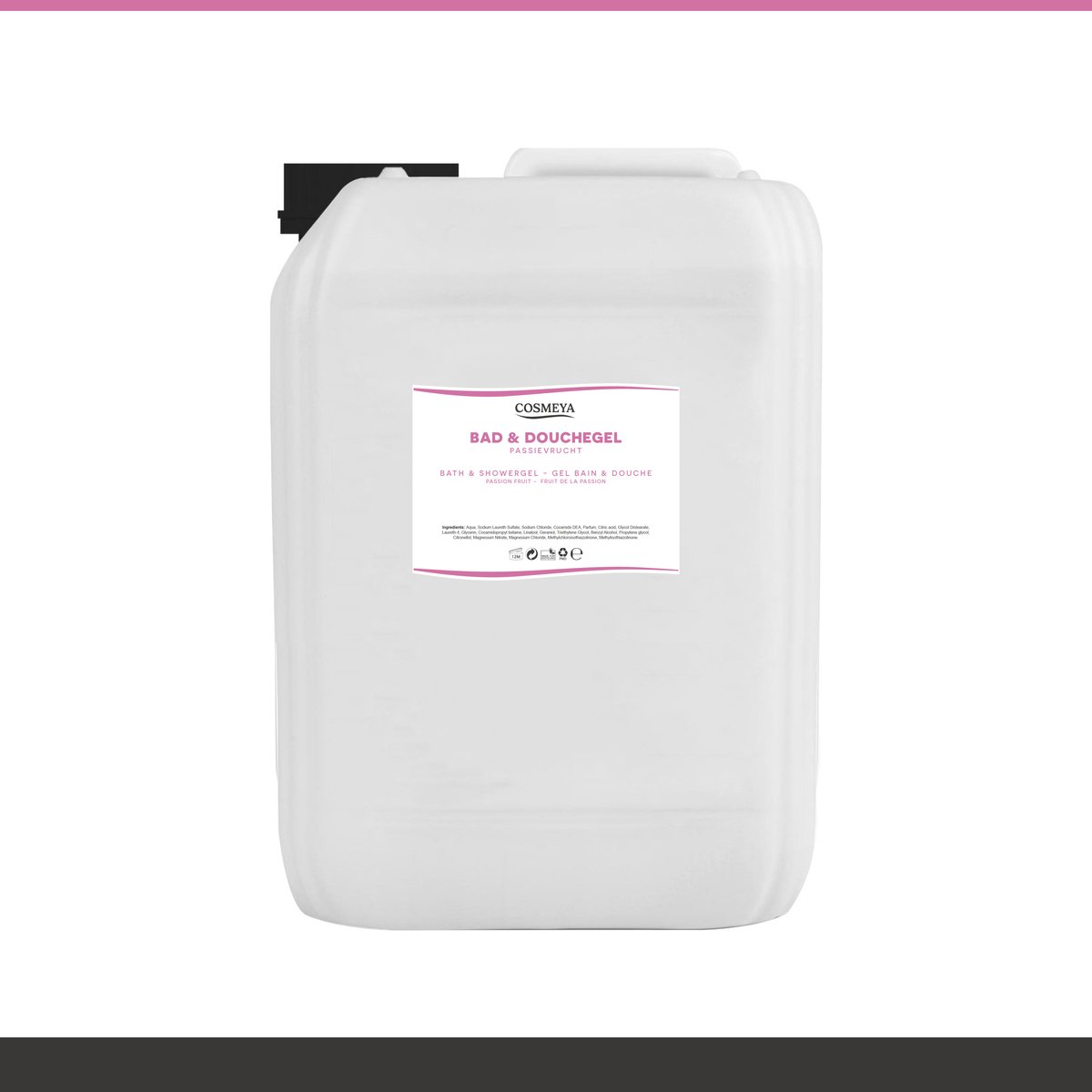 Bad & Douchegel - Passievrucht - Lichtroze/Transparant - 5 Liter - Jerrycan | Navulling