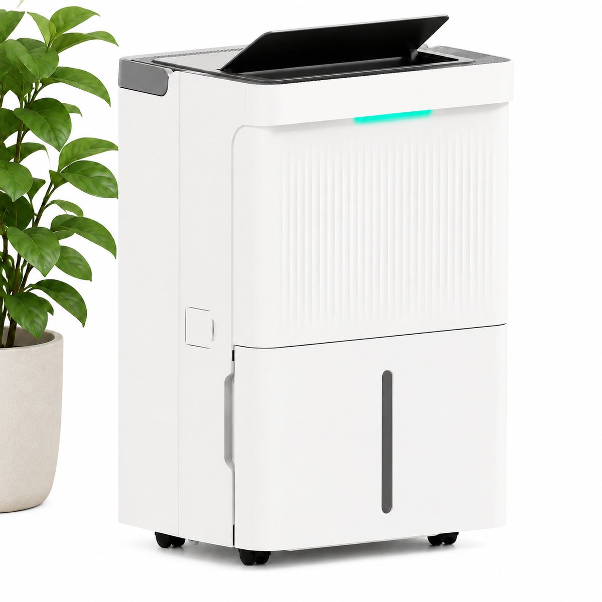 TEKROA® Luchtontvochtiger met 35L per dag - 5.5L Waterreservoir - LED-display - timer, Kinderbeveiliging - Was-droog functie - Wit