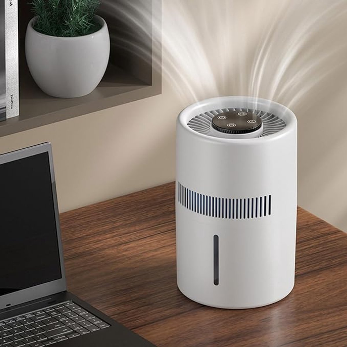 Luchtzuivering en luchtvochtiger Combo Alles in één voor de kamer, 4L 2 in 1 Intelligente luchtvochtiger en luchtzuivering voor huis, kantoren en