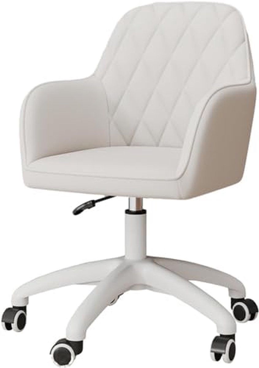 Draaibare Bureau stoel - Home office stoel - Comfortabel werken - In hoogte verstelbaar - 75-85CM - Wit