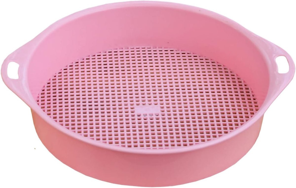 Tuinzeef PP-materiaal - Bodemzeef - Potgrond Zeven - 3 Mm Gaas - 25 Cm Diameter - Roze