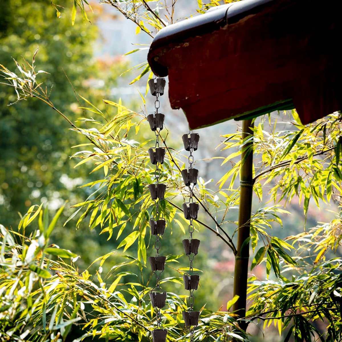 Regenketting - Koperen Decoratie - Tuin Verfraaien - Bloemvormige Bekers - 100 cm - Koper