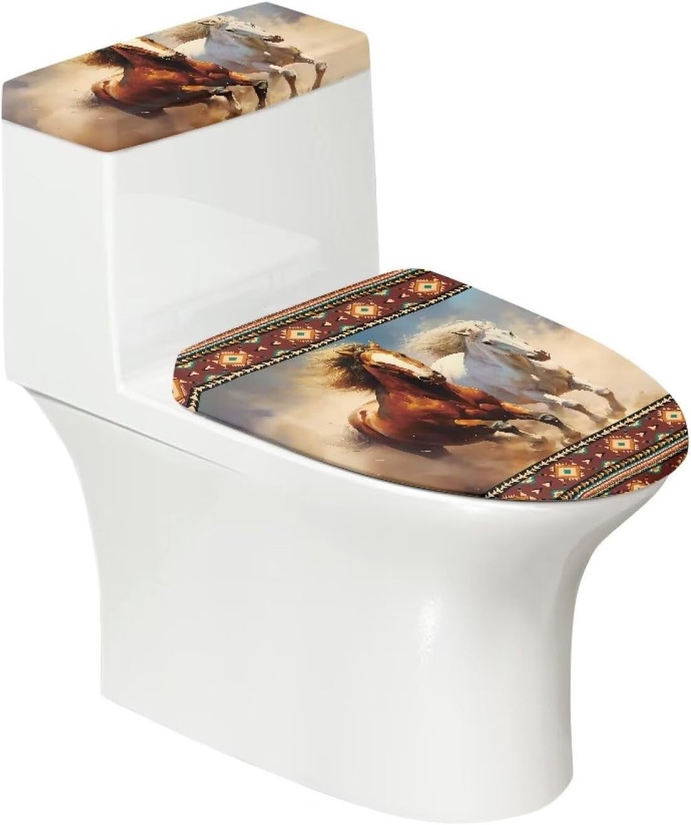 Wc-brildeksel Set - Toilet Hoes - Badkamer Decoratie - Universele Pasvorm - 2 Stuks - Zuidwest Indiaans