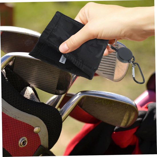 Golf Doek - Microvezel Handdoek - Golf Ballen Reinigen - Zacht Pluche Materiaal - 11.5x11.5cm - Zwart van GOLF — afbeelding 5