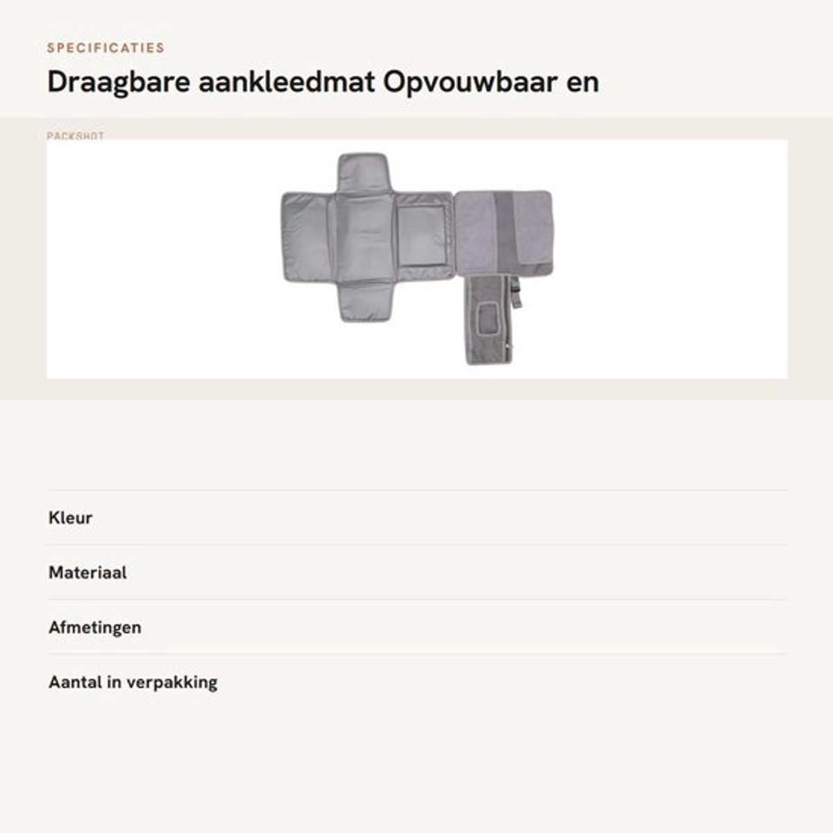 Dailygoods- Aankleedmat Draagbaar - Opvouwbaar - Waterdicht - Opbergzakken