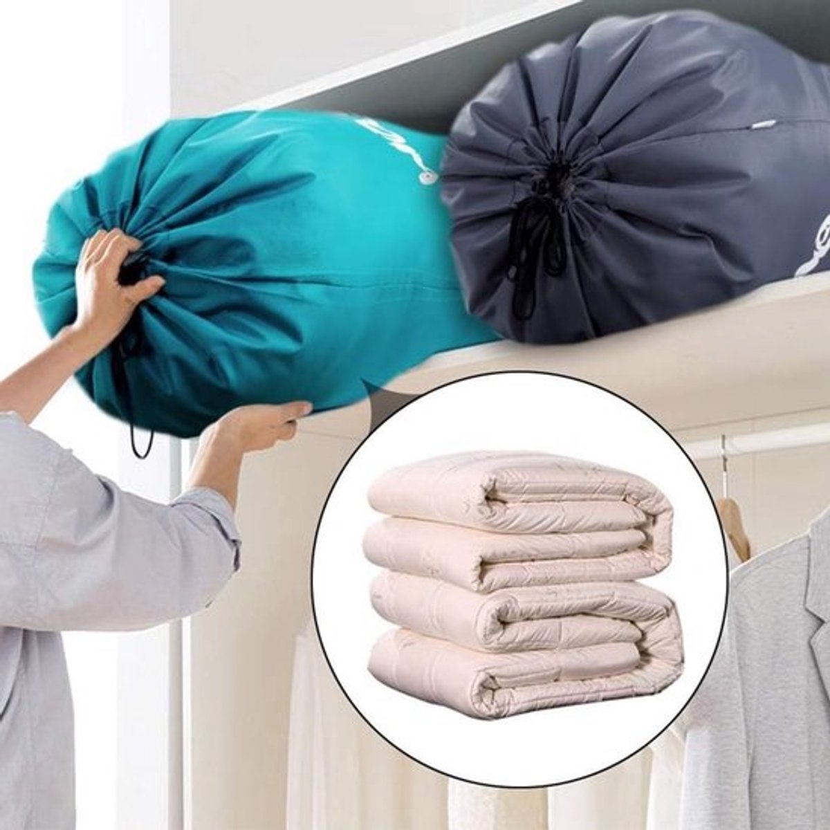 MTTProducts - Waszakken Set van 2 - Vouwbare Waszak - Ideaal voor Reizen - 61 x 91