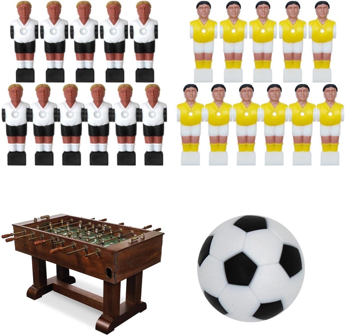 Tafelvoetbalspel Poppetjes - Voetbal Vervangingen - Spelonderdelen - Snelle Montage - 11 Stuks - Diverse Kleuren