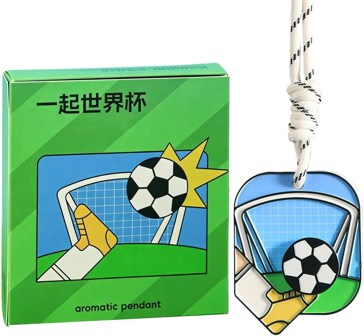 Auto Luchtverfrisser - Voetbal Hanger - Auto Interieur - Langdurige Geur - 60 gram - Zwart