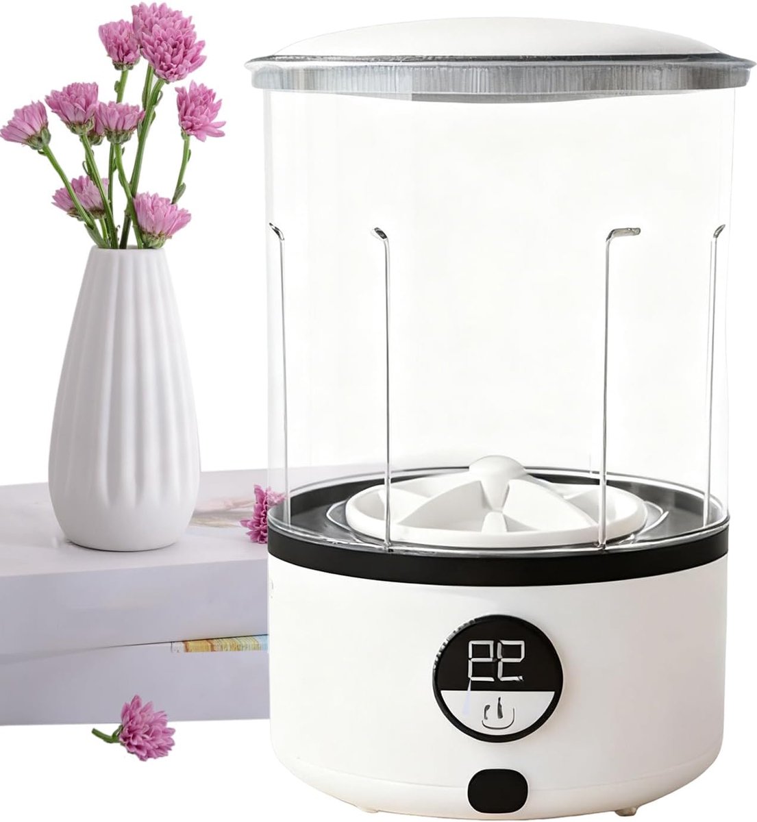 Mini-wasmachine Draagbare Wasmachine Kleine Kleding Wassen Draadloos Opladen 16.8 cm Wit