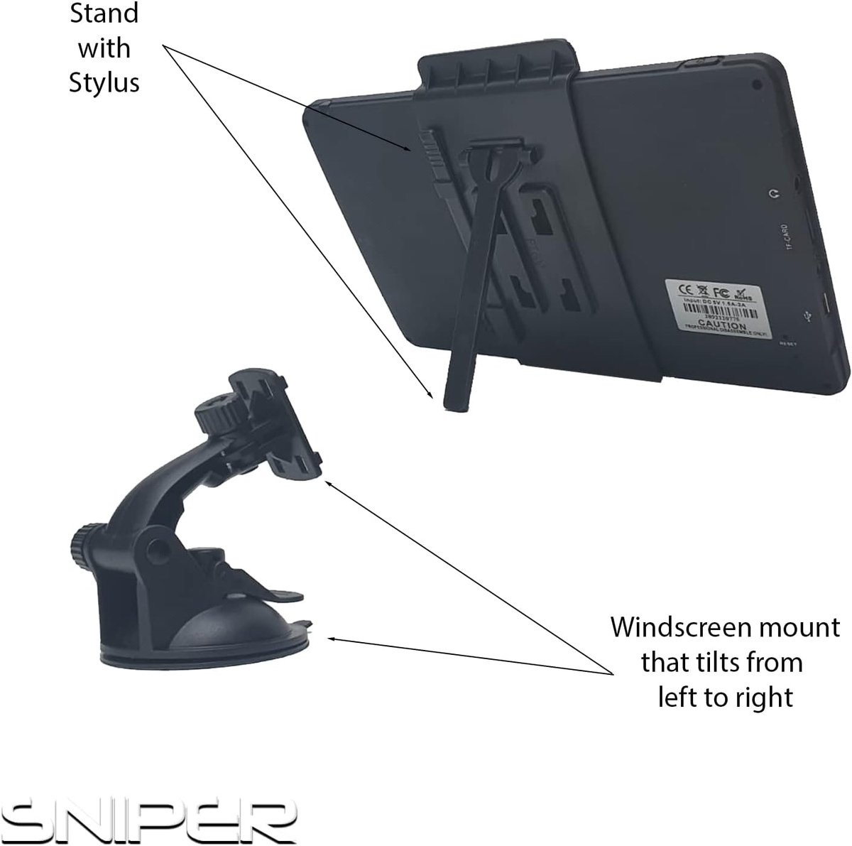 Navigatiesysteem Camper - GPS Voertuig - Reizen Europa - Kaarten Zonder Kosten - 7 Inch Scherm - Zwart – foto 2