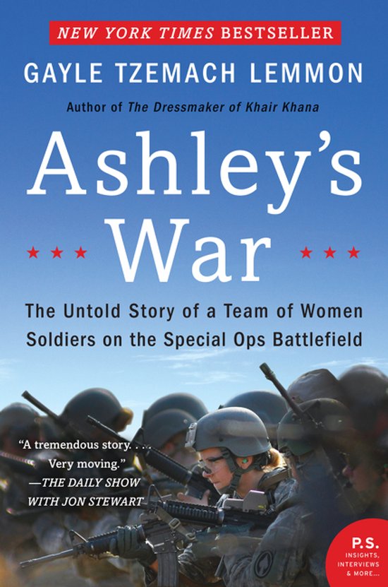 Boek "Ashley's War" met een foto van vrouwelijke soldaten op de omslag.