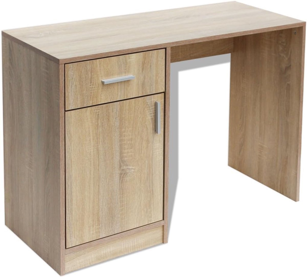 Bureau met Opbergruimte - Werktafel Bureau - Thuiswerken Studeren - Stabiel Duurzaam Ontwerp - 100 x 40 cm - Eikenbruin
