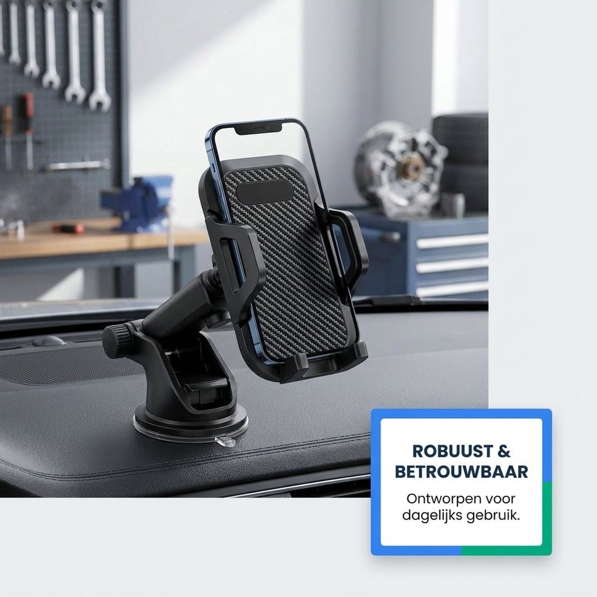 Telefoonhouder Auto – Universele GSM Houder met Zuignap – Voor Dashboard & Raam – Stevige Autohouder voor Smartphone - zwart – foto 5