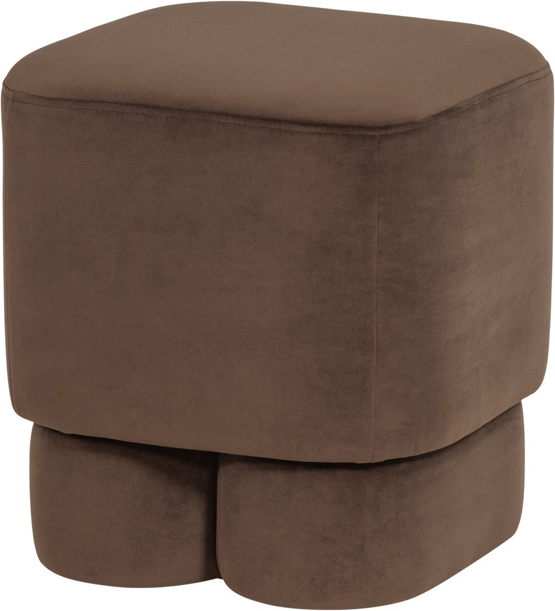 WOOOD Valen Poef - Velvet - Bruin - 42x40x40