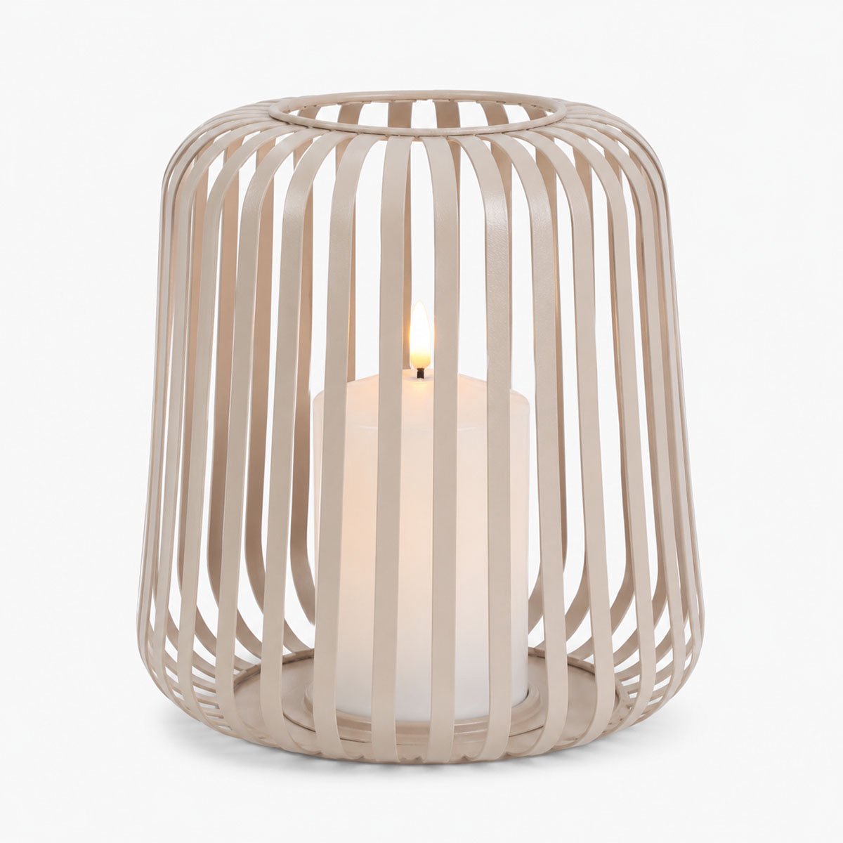 Countryfield Lydia LED Windlicht Metaal - Crème - H 22 cm