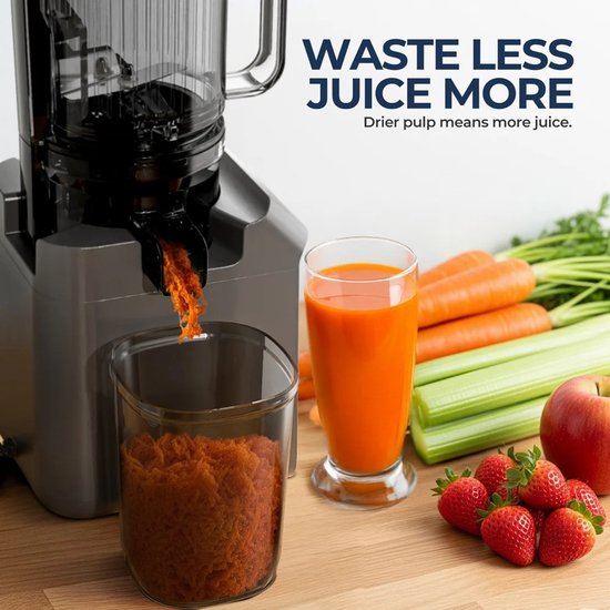 Archi Slow Juicer - Blender - Mixer - Filtervrij - 150W - Grote Vulopening - Koud Persen - Zelfreinigend - BPA-vrij - Zwart van Archi — afbeelding 5